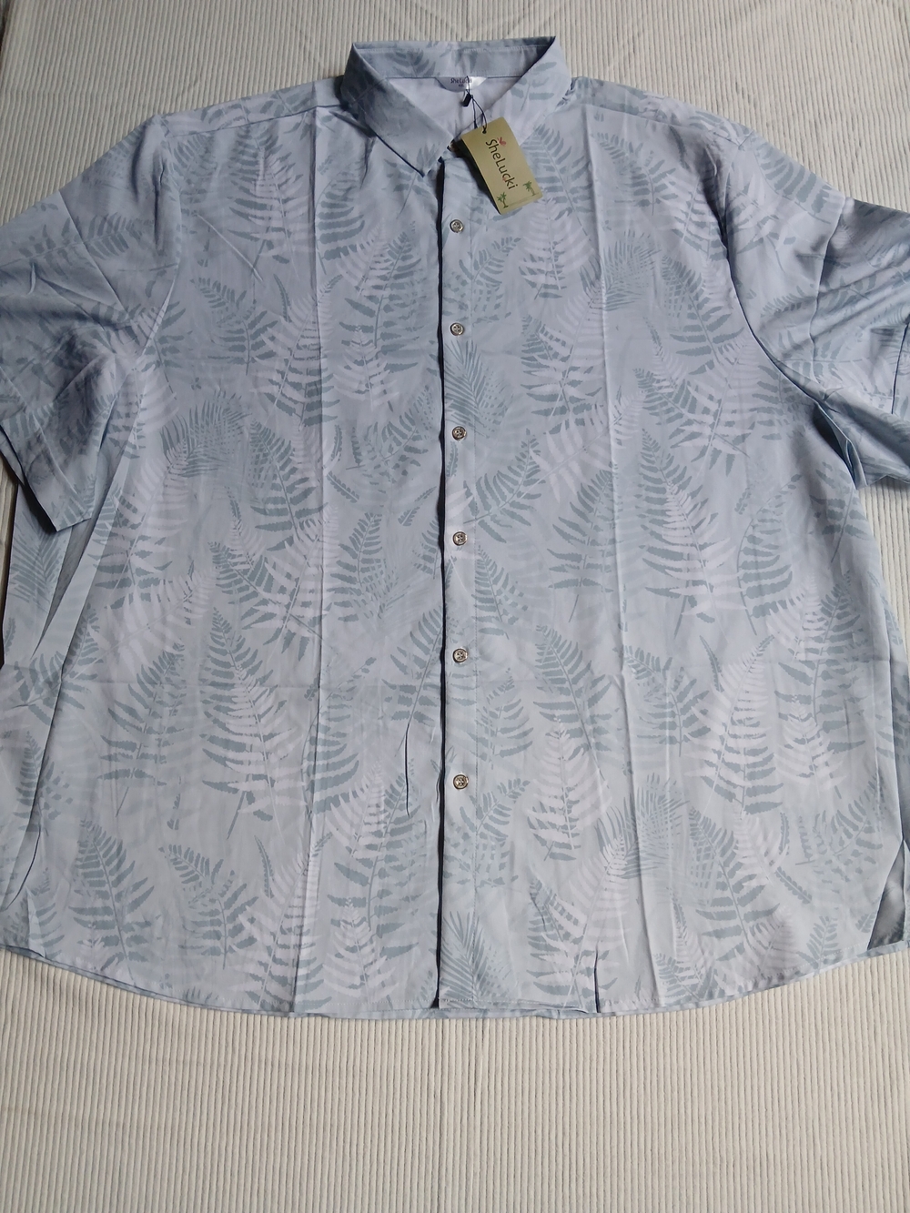 SheLucki Hawaiian Shirt Size 4x  Button Down Short Sleeve Tarpon Fishing New!